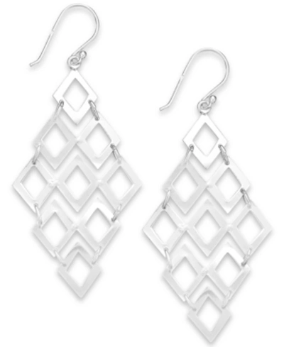 Giani Bernini Diamond-shaped Chandelier Earrings In Sterling Silver, Created For Macy's