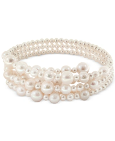 Effy Collection Pearl Lace By Effy Cultured Freshwater Pearl (5-1/2, 7-1/2, 10, 12mm) Coil Choker Necklace In White