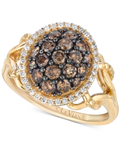 Le Vian Chocolatier Diamond Cluster Ring (1 Ct. T.w.) In 14k Gold In Yellow Gold