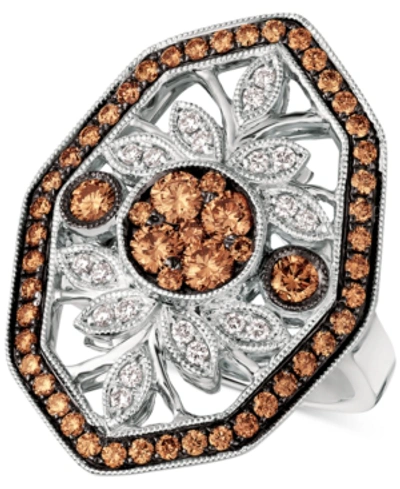 Le Vian Chocolatier Chocolate Deco Diamond Statement Ring (1-1/8 Ct. T.w.) In 14k White Gold