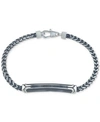 ESQUIRE MEN'S JEWELRY DIAMOND LINK BRACELET (1/10 CT. T.W.) IN BLACK OR BLUE ION-PLATED STAINLESS STEEL, CREATED FOR MACY'
