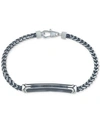 Esquire Men's Jewelry Diamond Link Bracelet (1/10 Ct. T.w.) In Black Or Blue Ion-plated Stainless Steel, Created For Macy' In Black