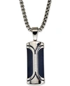 ESQUIRE MEN'S JEWELRY DIAMOND ACCENT DOG TAG 22" PENDANT NECKLACE, CREATED FOR MACY'S