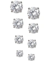 Giani Bernini 4-pc. Set Cubic Zirconia Stud Earrings In Sterling Silver, Created For Macy's In Silver