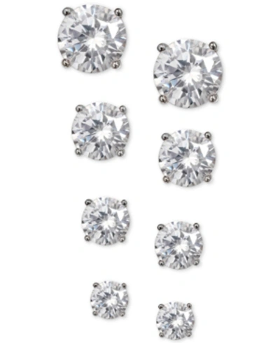 Giani Bernini 4-pc. Set Cubic Zirconia Stud Earrings In Sterling Silver, Created For Macy's