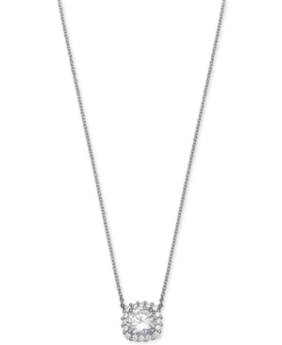 Giani Bernini Cubic Zirconia Halo Pendant Necklace In Sterling Silver, Created For Macy's