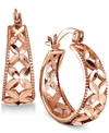 GIANI BERNINI SMALL FLORAL HOOP EARRINGS, 0.75", CREATED FOR MACY'S