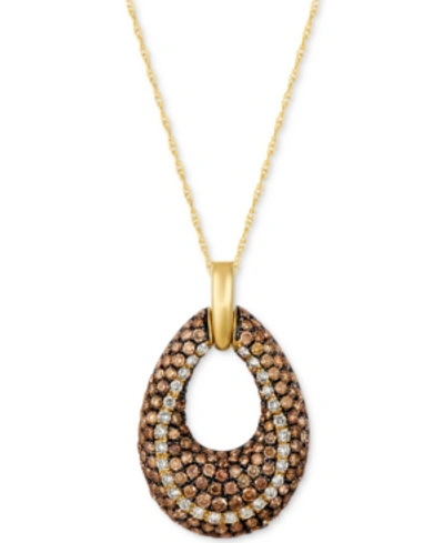 Le Vian Chocolatier Diamond Open Teardrop Pendant Necklace (1-9/10 Ct. T.w.) In 14k Gold In Yellow Gold