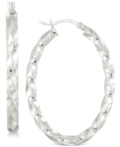 Simone I. Smith Textured Hoop Earrings In Sterling Silver