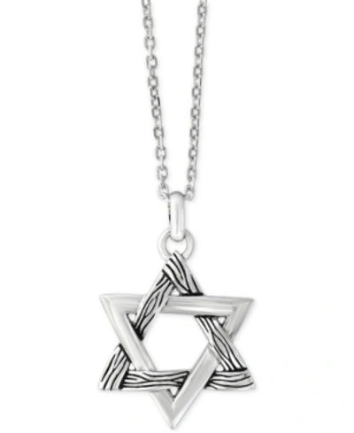 Effy Collection Effy Men's Textured Star Pendant Necklace In Sterling Silver