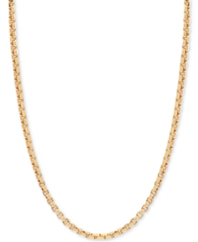 Italian Gold 24" Round Box Link Chain Necklace (1-1/2mm) In 14k Gold