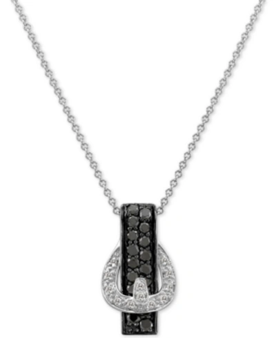Le Vian Exotics Diamond Belt Buckle 18" Pendant Necklace (3/8 Ct. T.w.) In 14k White Gold