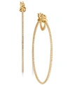 SIMONE I. SMITH 18K GOLD OVER STERLING SILVER EARRINGS, ETERNAL LOVE-IN-AND-OUT CRYSTAL HOOP EARRINGS