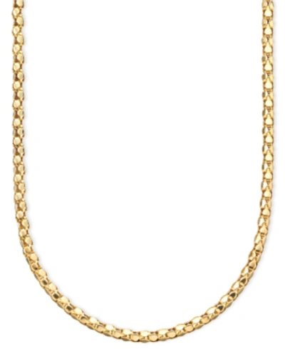 Italian Gold 14k Gold Necklace, 18" Diamond-cut Popcorn Chain (1-5/8mm)