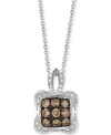 Le Vian Chocolatier Diamond Square Cluster 18" Pendant Necklace (1/2 Ct. T.w.) In 14k White Gold In White Gold
