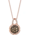 Le Vian Chocolatier Diamond Cluster 18" Pendant Necklace (7/8 Ct. T.w.) In 14k Rose Gold In Rose Gold