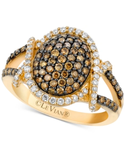 Le Vian Chocolatier Diamond Oval Cluster Ring (1 Ct. T.w.) In 14k Gold In Yellow Gold