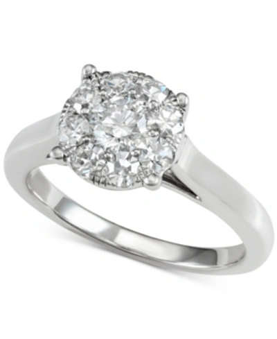 Centennial Diamond Halo Engagement Ring (1 Ct. T.w.) In 14k White Gold