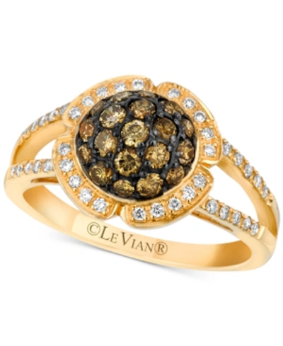 Le Vian Chocolatier Diamond Halo Cluster Ring (3/4 Ct. T.w.) In 14k Gold In Yellow Gold