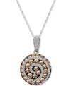 Le Vian Chocolatier Diamond Spiral 18" Pendant Necklace (1-1/4 Ct. T.w.) In 14k White Gold In White Gold