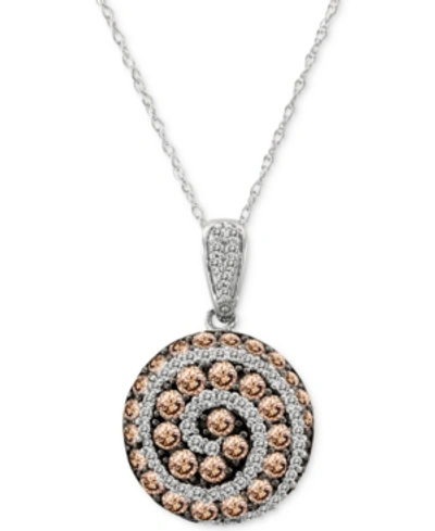 Le Vian Chocolatier Diamond Spiral 18" Pendant Necklace (1-1/4 Ct. T.w.) In 14k White Gold