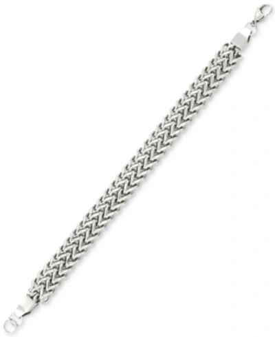 Legacy For Men By Simone I. Smith Mesh Link Bracelet In Stainless Steel In White