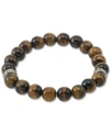 LEGACY FOR MEN BY SIMONE I. LEGACY FOR MEN BY SIMONE I. SMITH TIGER'S EYE (10MM) STRETCH BRACELET IN STAINLESS STEEL
