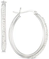 SIMONE I. SMITH CRYSTAL HOOP EARRINGS IN STERLING SILVER