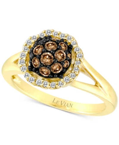 Le Vian Chocolatier Diamond Halo Cluster Ring (5/8 Ct. T.w.) In 14k Gold In Yellow Gold