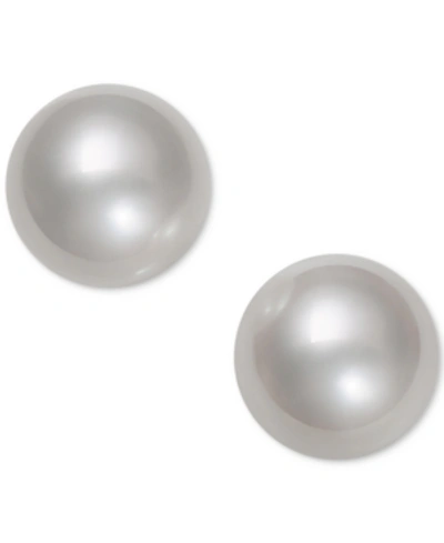 Belle De Mer Pearl Earrings, 14k Gold Aaa Cultured Freshwater Pearl Stud (11mm) In White