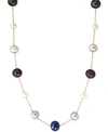 EFFY COLLECTION EFFY MULTI-COLOR CULTURED FRESHWATER PEARL STATION NECKLACE IN 14K GOLD (6MM)