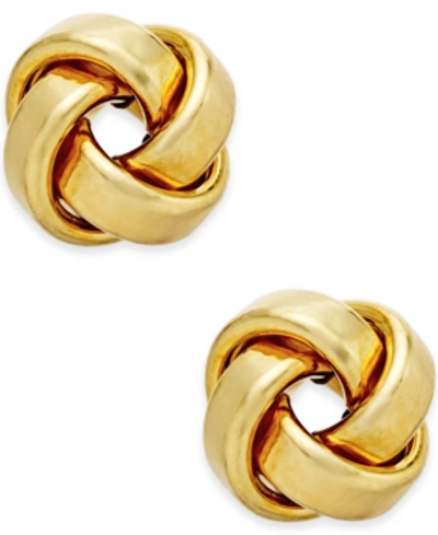 Italian Gold Love Knot Stud Earrings In 14k Gold Or White Gold In Yellow Gold