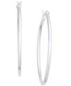 Giani Bernini Large Skinny Hoop Earrings In Sterling Silver, 1.6", Created For Macy's In Silver