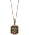 Le Vian Chocolatier Diamond Cluster 18" Pendant Necklace (7/8 Ct. T.w.) In 14k Rose Gold In Rose Gold