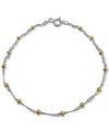 Giani Bernini Beaded Singapore Chain Bracelet In Sterling Silver & 18k Gold-plate, Created For Macy's In Two-tone