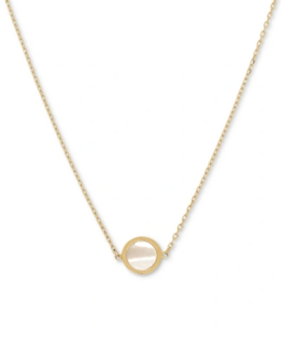 Arabella Mother-of-pearl 17" Pendant Necklace In 14k Gold In White