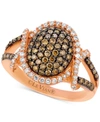 Le Vian Chocolatier Diamond Oval Cluster Ring (1 Ct. T.w.) In 14k Rose Gold In Rose Gold