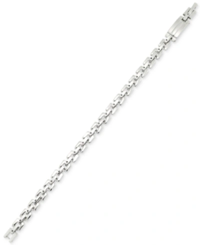 Legacy For Men By Simone I. Smith Men's Square Link Bracelet In Stainless Steel