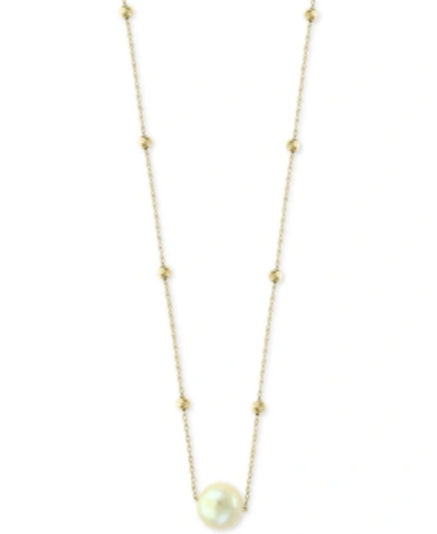 Effy Collection Effy Cultured Freshwater Pearl (8-1/2mm) Pendant Necklace In 14k Gold In Yellow Gold