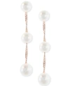 Effy Collection Effy Cultured Freshwater Pearl Triple Drop Earrings In 14k Yellow, White Or Rose Gold (5mm) In White