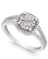 Promised Love Cushion-cut Diamond Promise Ring (1/4 Ct. T.w.) In Sterling Silver In Silver