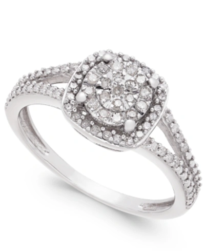 Promised Love Cushion-cut Diamond Promise Ring (1/4 Ct. T.w.) In Sterling Silver