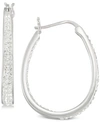 SIMONE I. SMITH CRYSTAL OVAL HOOP EARRINGS IN 18K YELLOW GOLD OVER SILVER OR STERLING SILVER