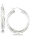 Simone I. Smith Double Twisted Hoop Earrings In Sterling Silver In Silver