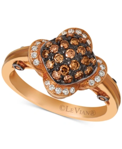 Le Vian Chocolatier Diamond Cluster Ring (1/2 Ct. T.w.) In 14k Rose Gold