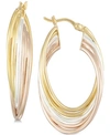 Simone I. Smith Tricolor Multi-ring Hoop Earrings In Sterling Silver And 18k Gold & Rose Gold Over Sterling Silver In Tricolor