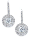 Arabella Cubic Zirconia Circle Cluster Drop Earrings In Sterling Silver, Created For Macy's In White