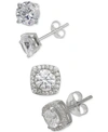 Giani Bernini 2-pc. Set Cubic Zirconia Stud Earrings In Sterling Silver, Created For Macy's In Silver
