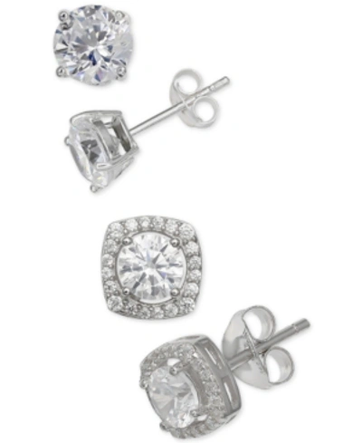 Giani Bernini 2-pc. Set Cubic Zirconia Stud Earrings In Sterling Silver, Created For Macy's