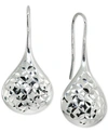 Giani Bernini Textured Teardrop Drop Earrings In Sterling Silver, Created For Macy's In Silver